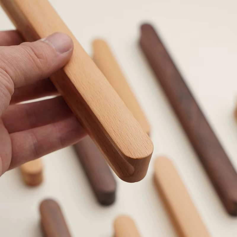 Poignées d'armoire en bois massif naturel, pour tiroirs de cuisine, armoires minimalistes, poignées de sécurité pour enfants, boutons de porte nordiques en bois, décoration de maison