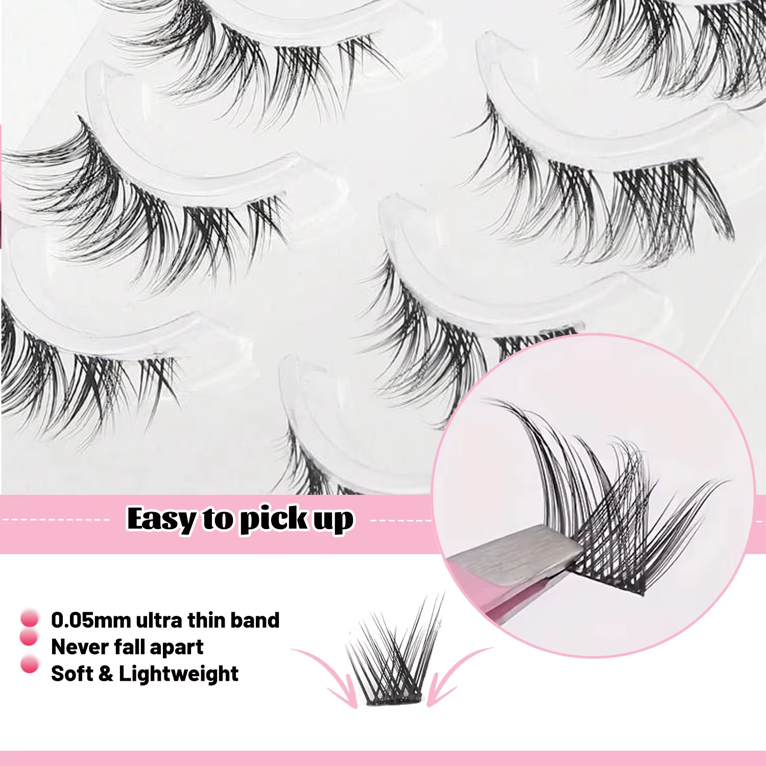 5 paires : faux cils naturels