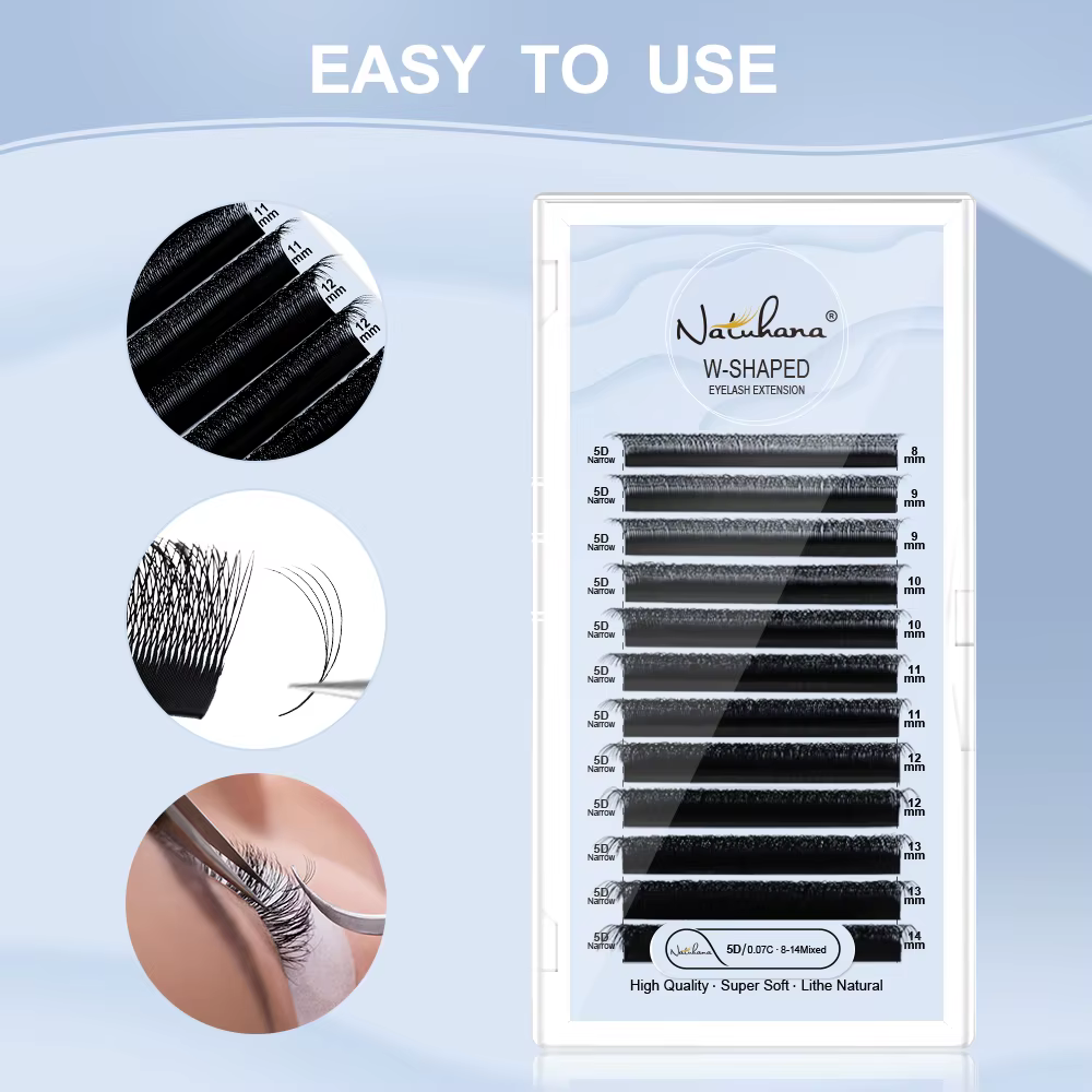 Extensions de cils NATUAHANA en forme de V étroit 3D 4D 5D