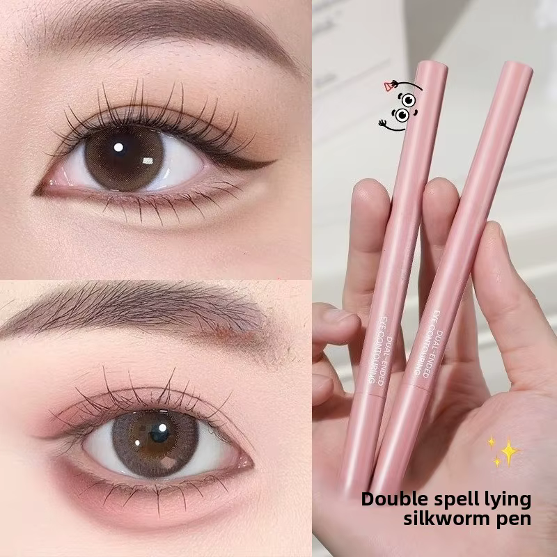 Crayon ombre mat double ton sous les yeux, couleur chair, Beige, marron, crème éclaircissante couchée, ver à soie, Eyeliner, stylo Sal