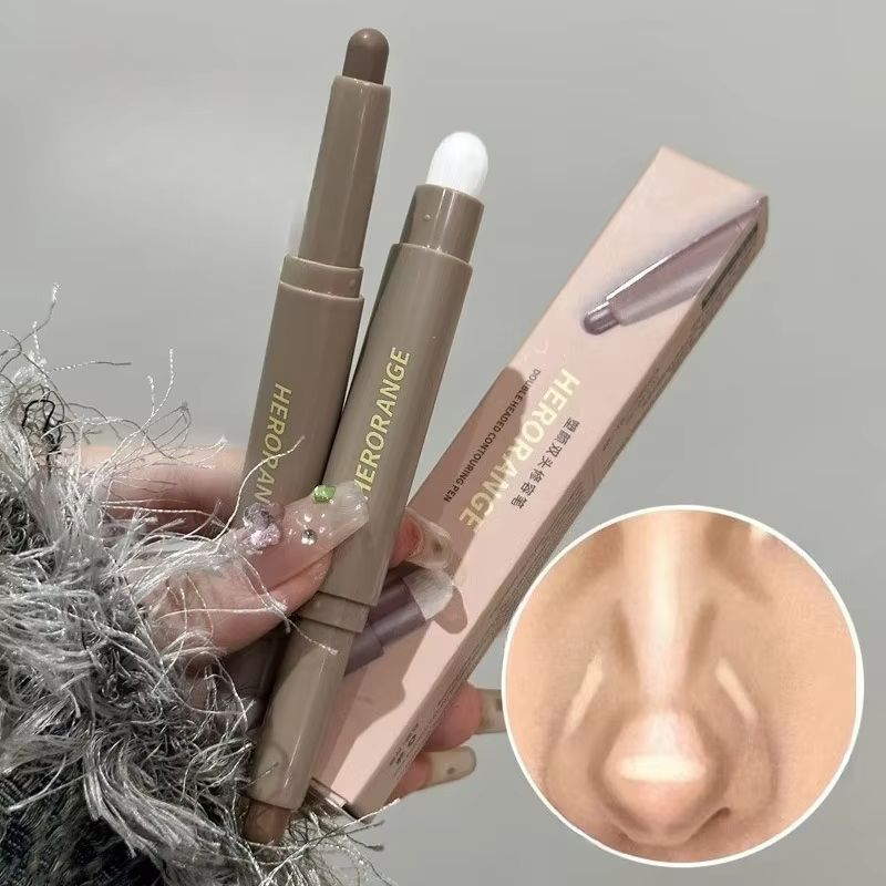 Stick de Contouring 3D Gris avec Pinceau pour Ombre de Nez