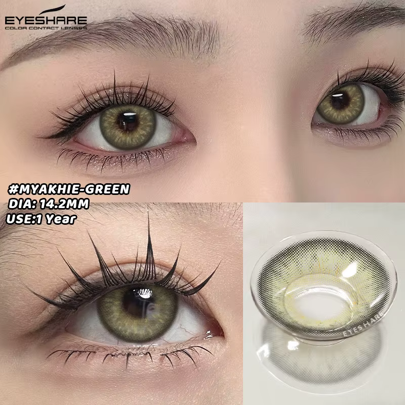 EYESHARE 1 paire beauté coloré élèves couleur naturelle lentilles de Contact pour les yeux lentille verte maquillage