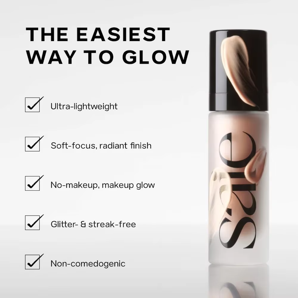 Saie Glowy Gel Hydratant Illuminateur Liquide Effet Rosée pour le Visage et le Corps