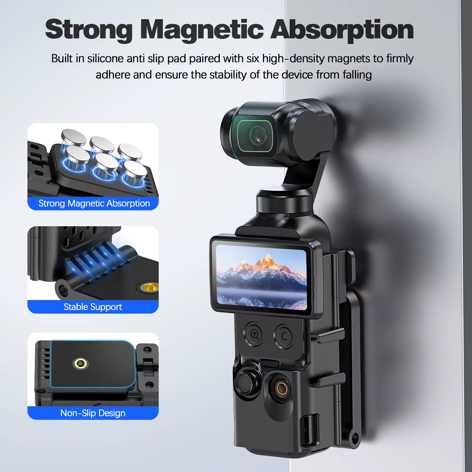 Base de montage magnétique à angle réglable pour DJI Osmo Pocket 4, base de bureau multifonctionnelle, accessoires pour caméra sportive