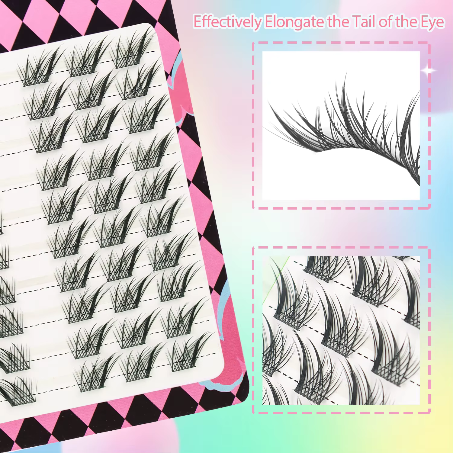 60 bouquets de faux cils en grappe