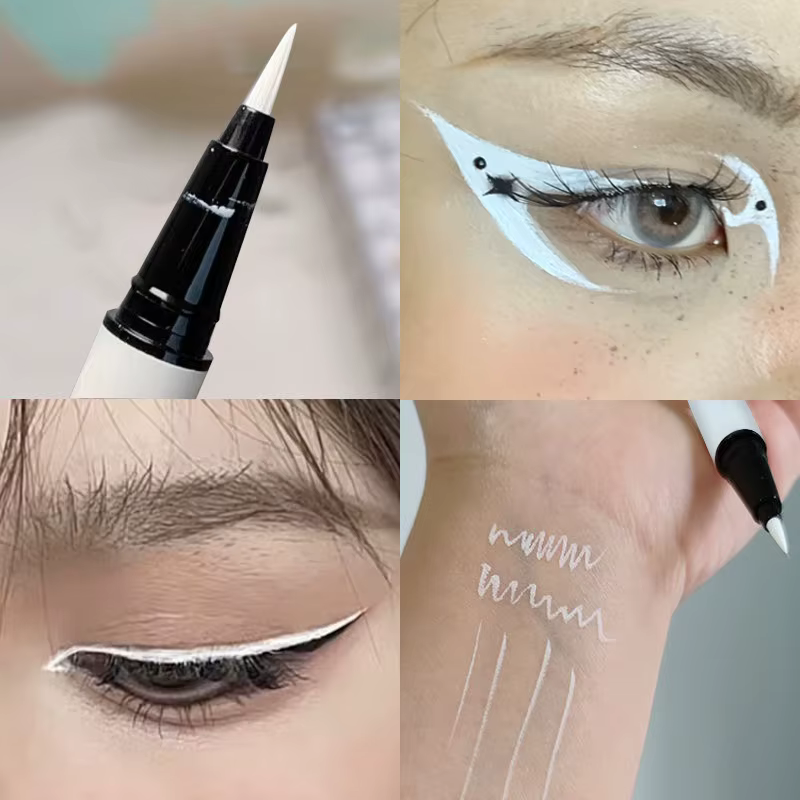 Eyeliner blanc mat, stylo liquide couché