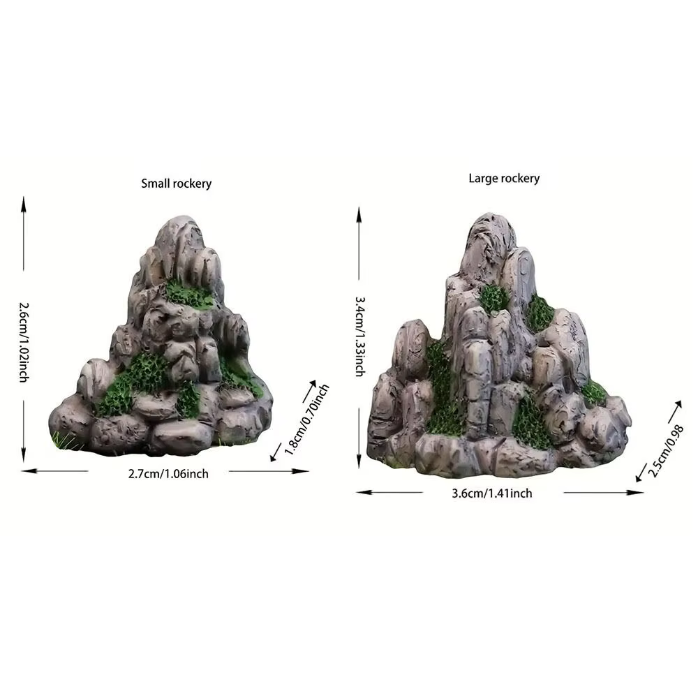 Ornements miniatures en résine pour rocailles, fausse montagne de simulation miniature, statue de montagne réaliste DIY, décoration pour aquarium