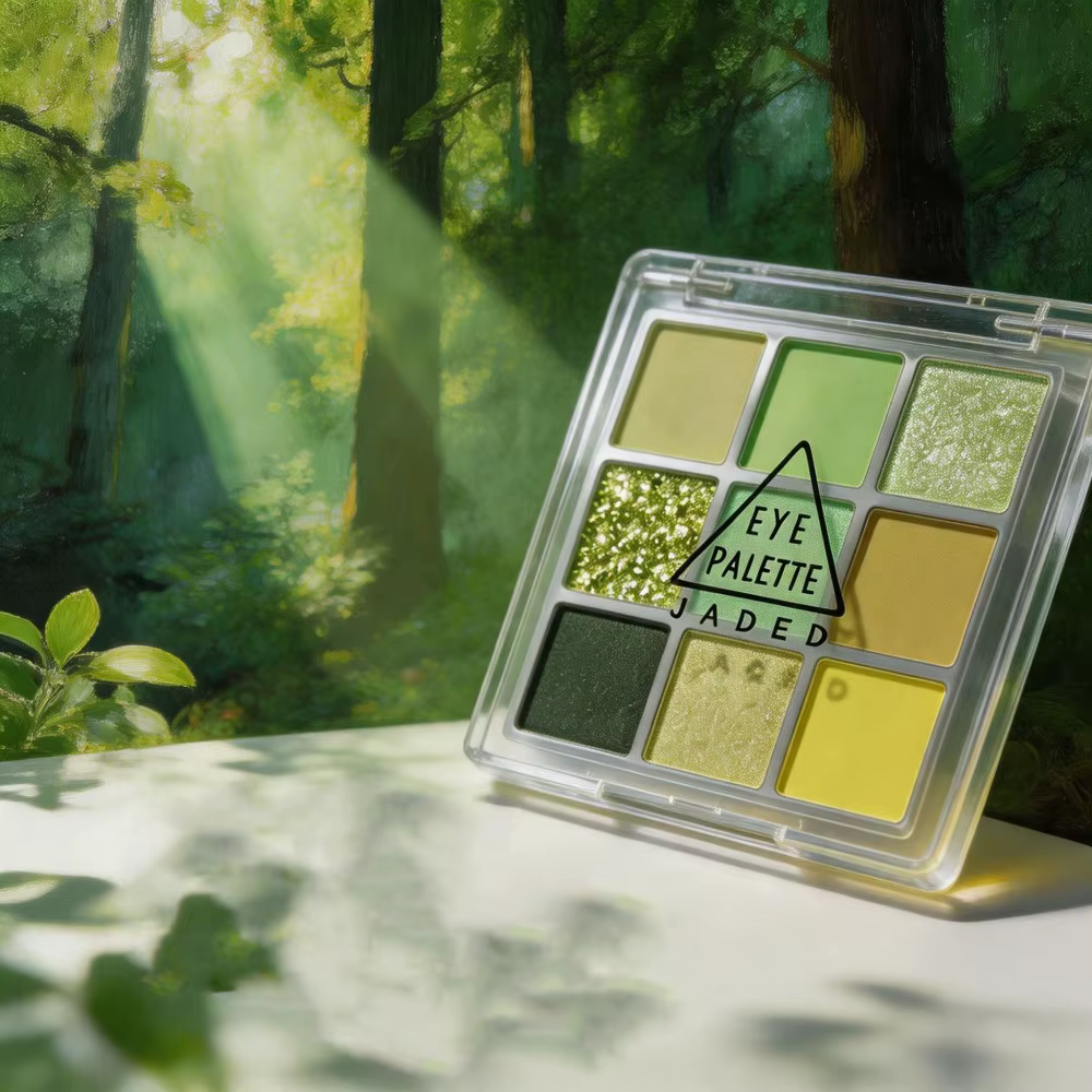 Palette de fards à paupières vert menthe 9 couleurs