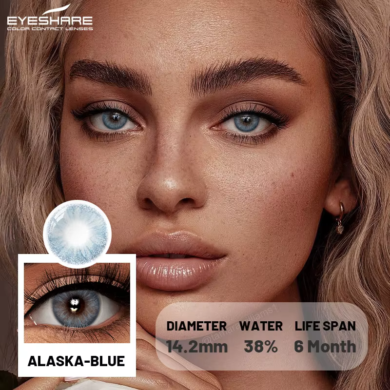 AMARA 1 paire de lentilles de contact de couleur bleue naturelle pour femmes