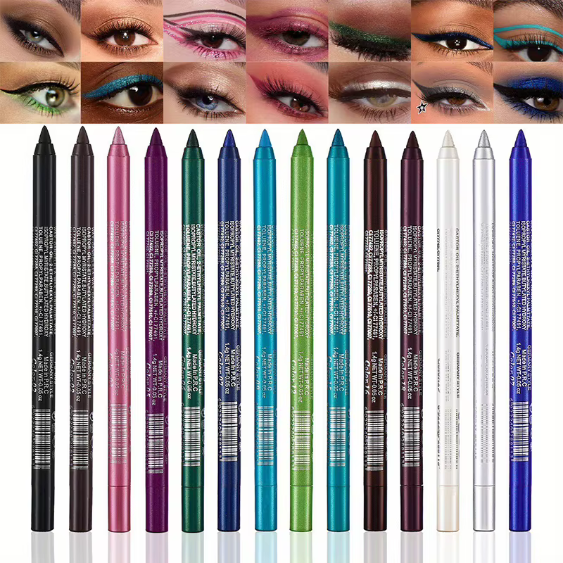 Crayon Eyeliner 17 couleurs, imperméable, longue durée, noir, marron, stylo Gel Eyeliner, fard à paupières multicolore, maquillage mat nacré