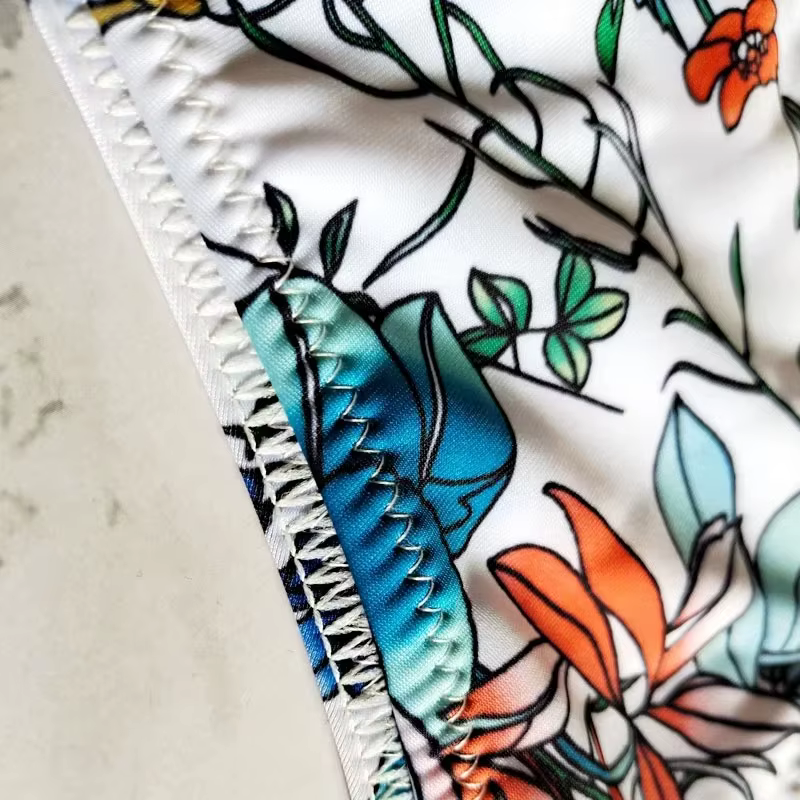 Nouveau maillot de bain brésilien taille haute pour femme, imprimé floral sexy, bas de bikini string en V