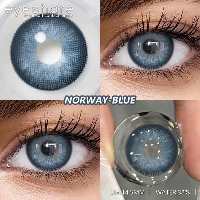 EYESHARE Contacts gris pour les yeux lentilles de contact colorées mode lentille bleue marron