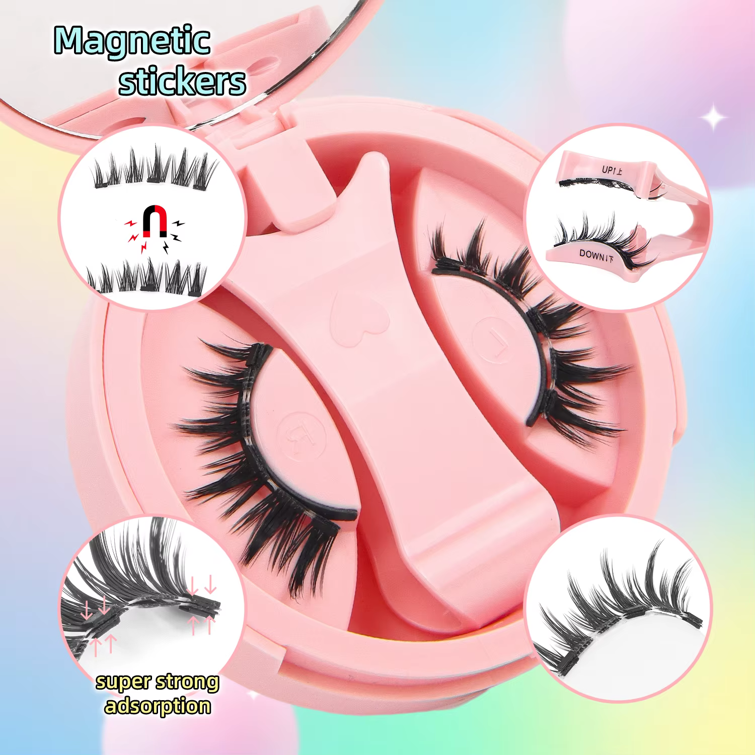1 paire de faux cils magnétiques de style anime