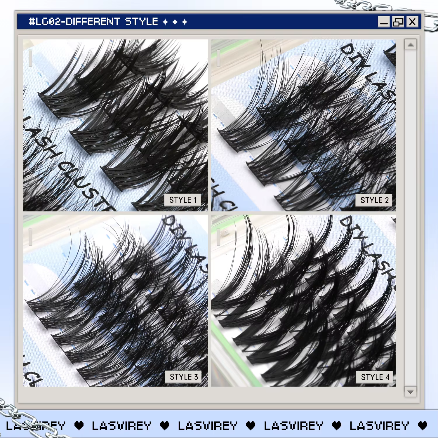 Lasvirey Kit de faux cils en touffes à faire soi-même : extensions