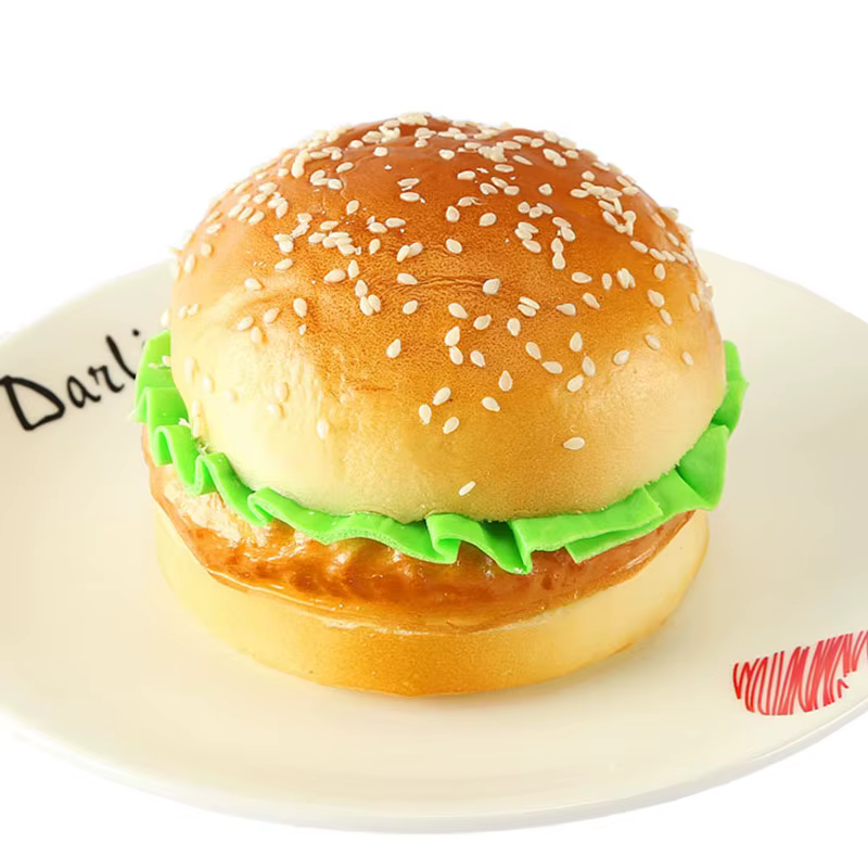 Hamburger artificiel faux pain, modèle alimentaire, présentoir de fenêtre de magasin de gâteaux, accessoires de photographie de cuisine, décor de Table