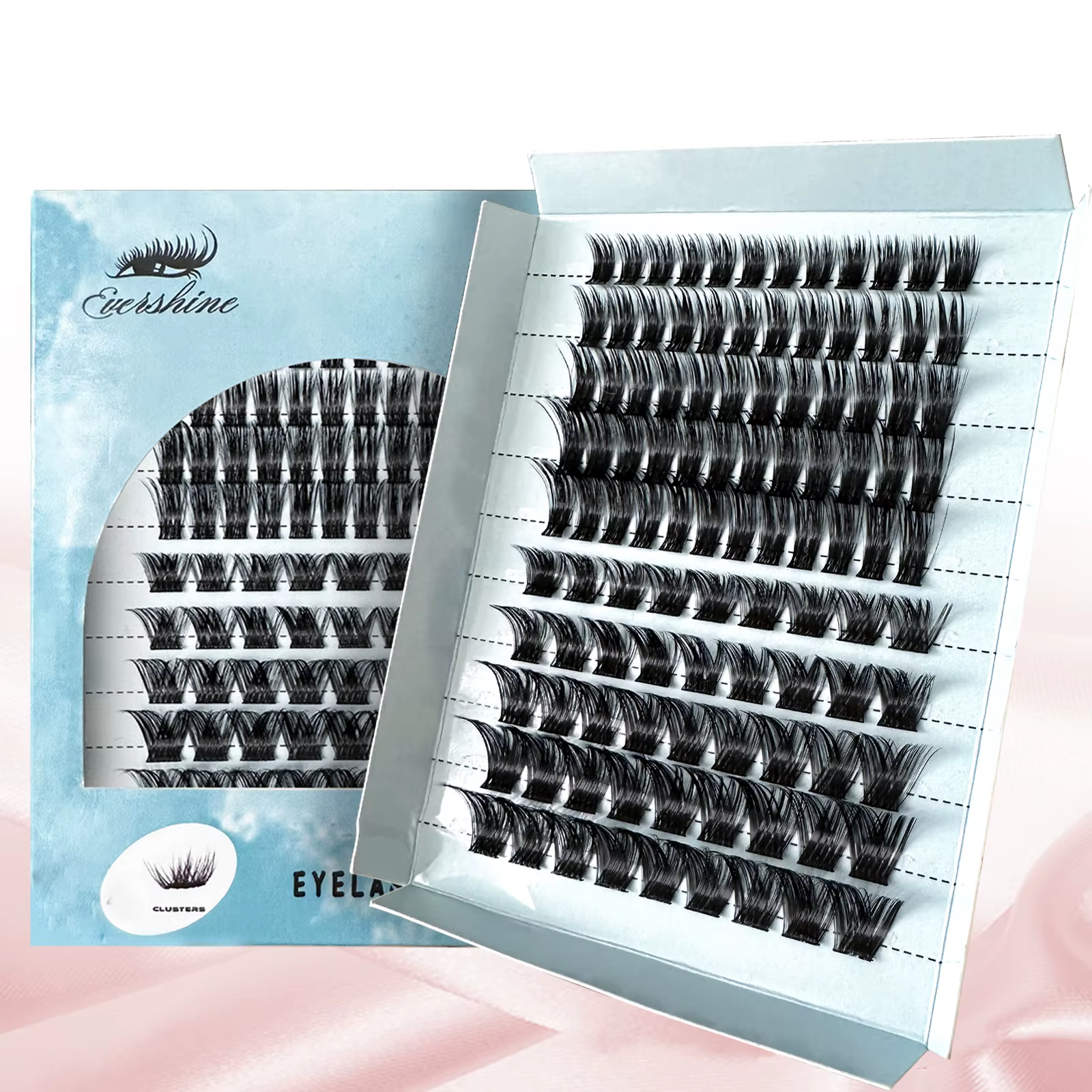 Faux-Cils en Faux Vison Naturels Réutilisables, Mélange de Cils Segmentés, Très Doux, Grande Boîte, Abordable GT, DIY