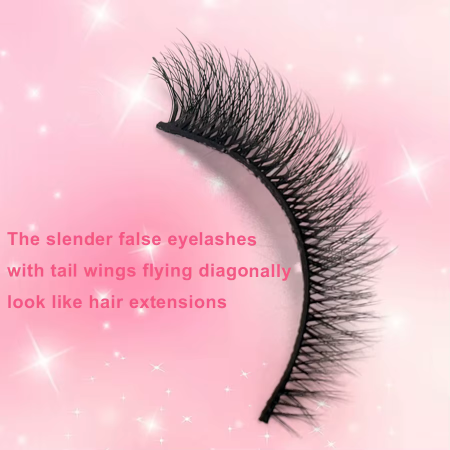 10 paires de faux cils épais et recourbés avec un effet de maquillage naturel en trois dimensions