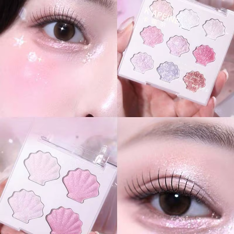 Nouvelle coquille fée nacré fard à paupières Palette Aurora pêche miroitant paillettes scintillantes ombre