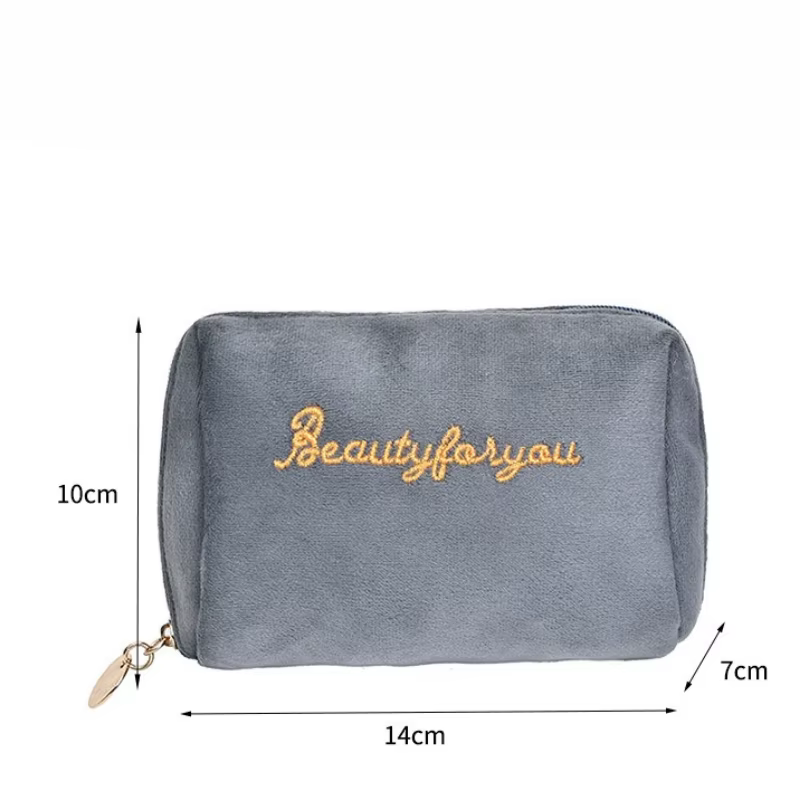 Sac de maquillage en velours pour femmes