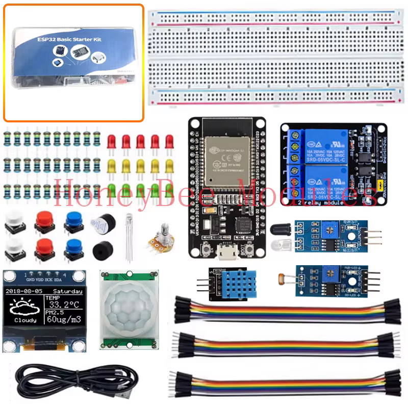 Kit de créateur pour projets Kit de démarrage pour kit esp32 développement ESP-32S kit de développement WIFI Kit de démarrage de base de carte