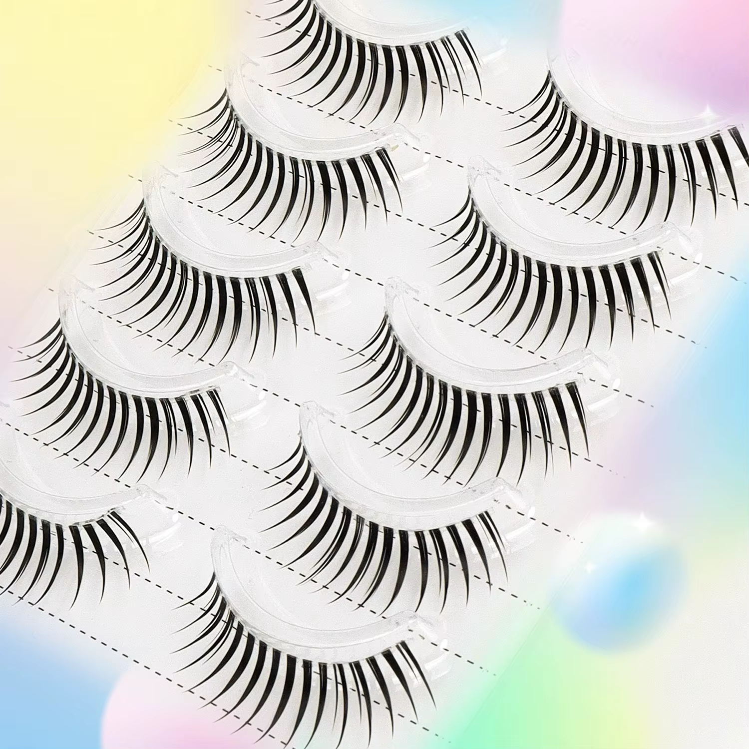 5 paires de faux cils de style dessin animé