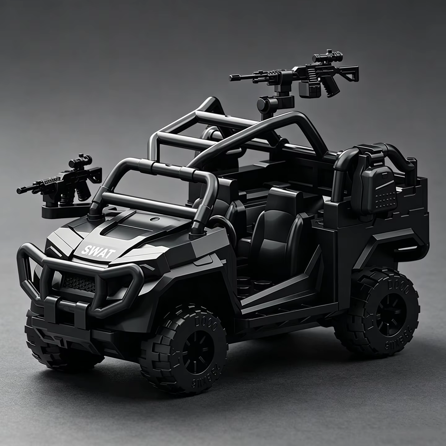 Série Police Urbaine : Blocs de construction de véhicules blindés Polaris SWAT Checkpoint – Jouet éducatif avec scène de base militaire