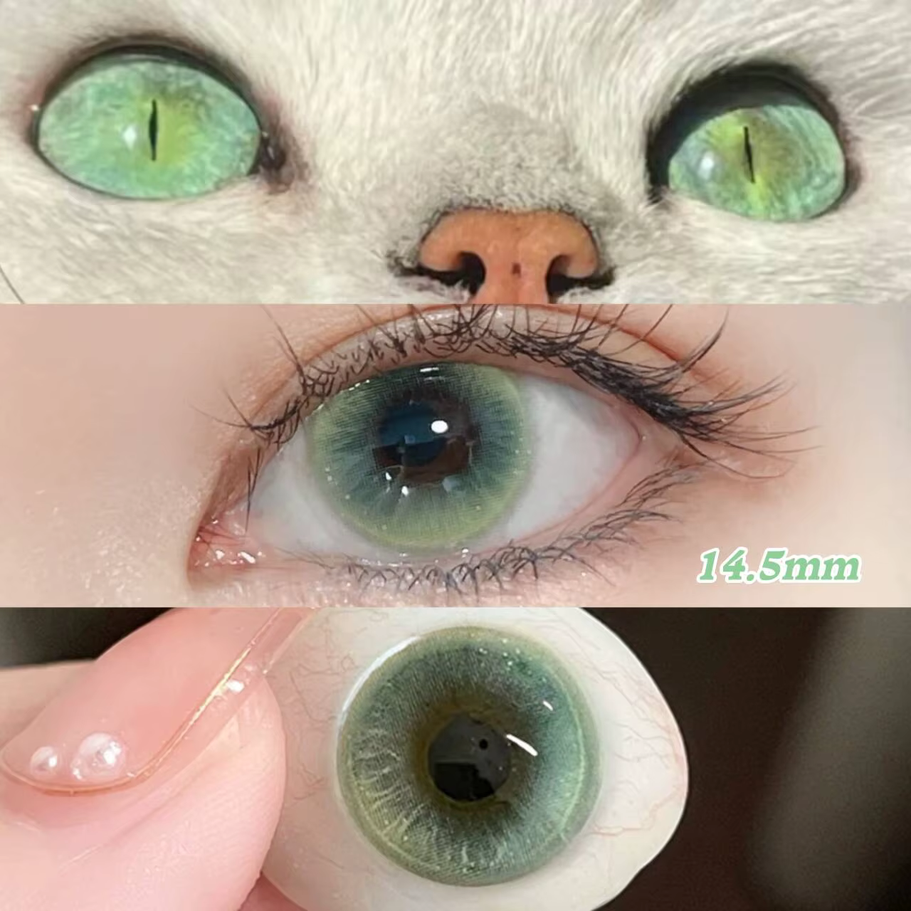 OVOLOOK - 2 paires de lentilles de contact colorées vertes pour cosplay