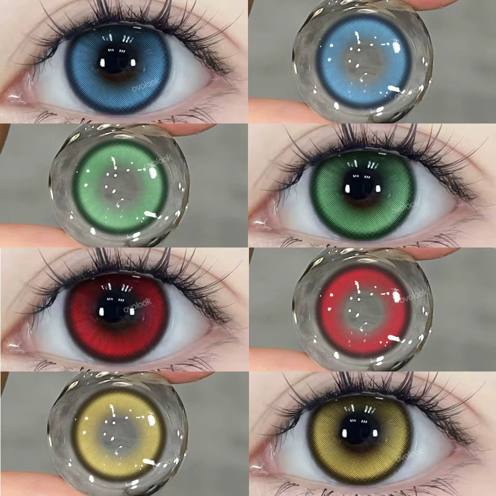 2pcs/paire Big Pupils Cyber Series Halloween Lentilles de contact colorées pour le maquillage des yeux Lentille marron