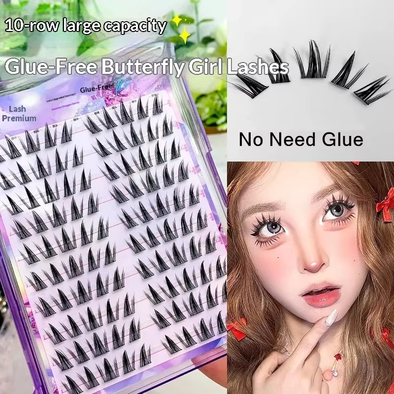 Faux-cils auto-adhésifs volumineux sans colle 5D