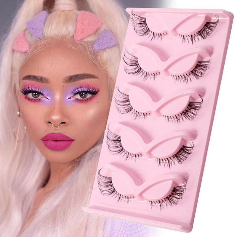 5 paires de faux cils effet œil de renard