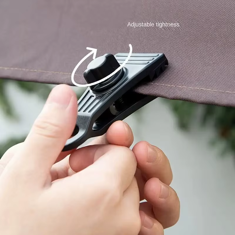 Ensemble de 10 clips et mousquetons pour tente, pinces renforcées coupe-vent pour la fixation des houx de pluie auvent, utilisation en extérieur