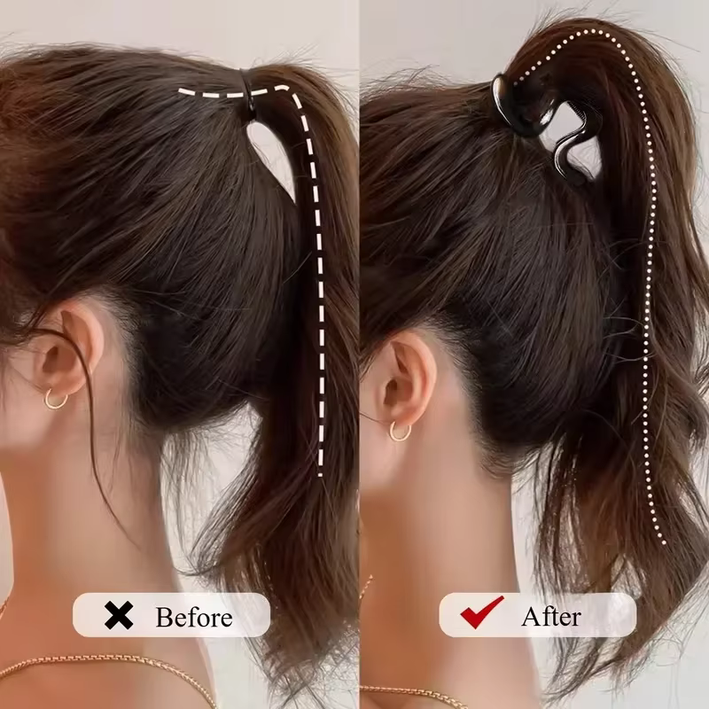 Épingles à cheveux élégantes courbées pour femmes, accessoires pour queue de cheval haute et coiffure arrière de la tête