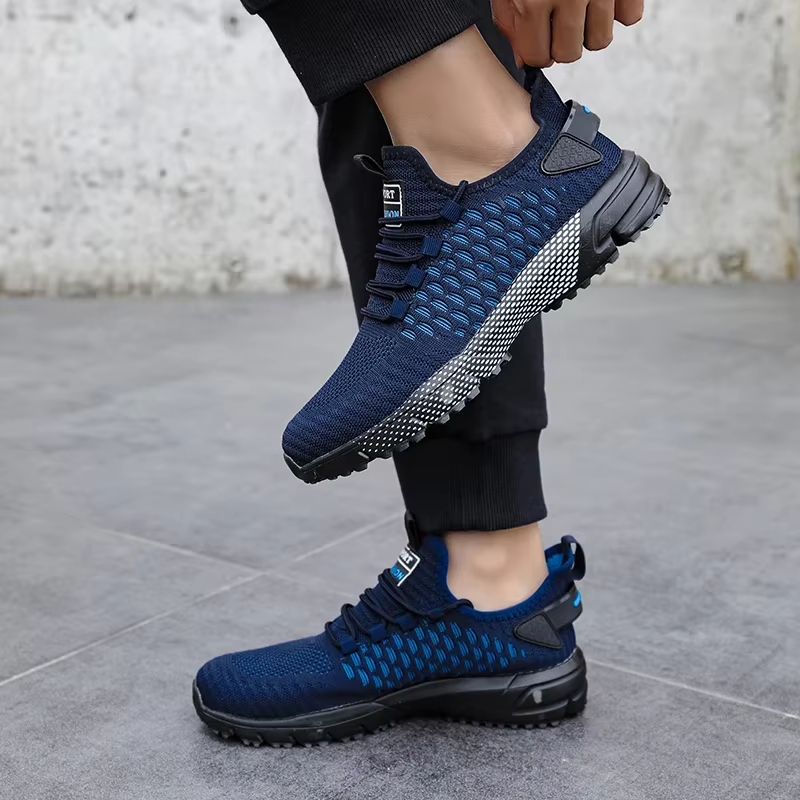 Chaussures en maille pour hommes, Design tendance à grille Unique, chaussures de course respirantes et confortables, nouvelles chaussures de sport d'été pour basket-ball sur piste