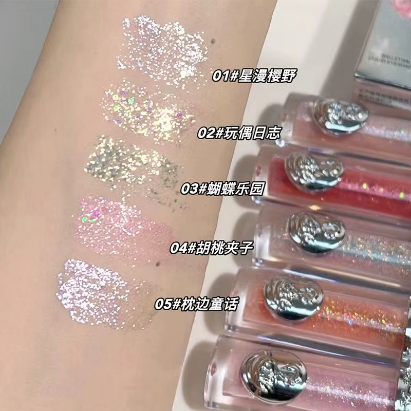 Balletism Glitter Liquid Eyeshadow Pearlescent Sequins Pearly Sparkling High Gloss Eyeliner Lying Silkworm Makeup