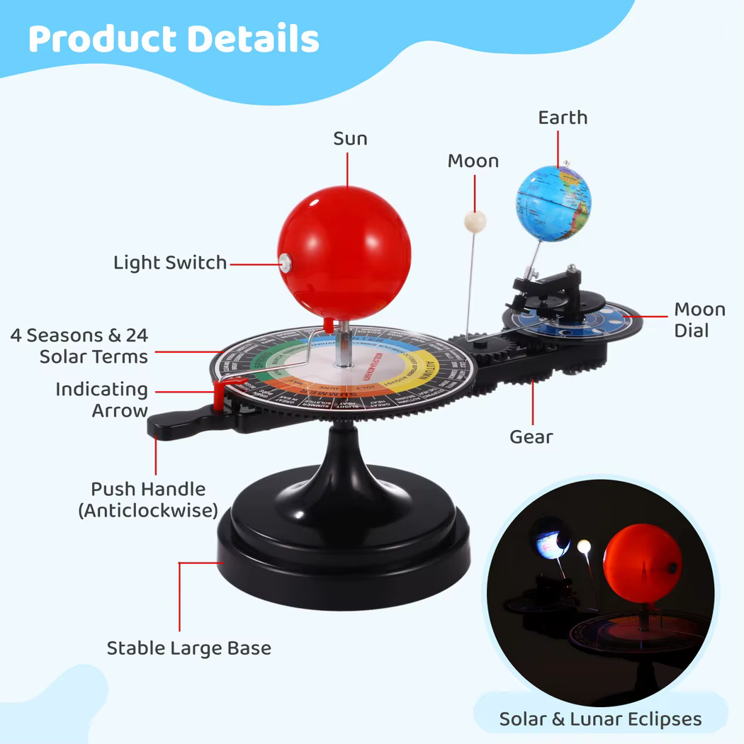 Kit de modèle de système solaire, modèle orbital soleil, terre, lune, modèle de planétarium éducatif, expérience scientifique, modèle d'enseignement de l'orgérie