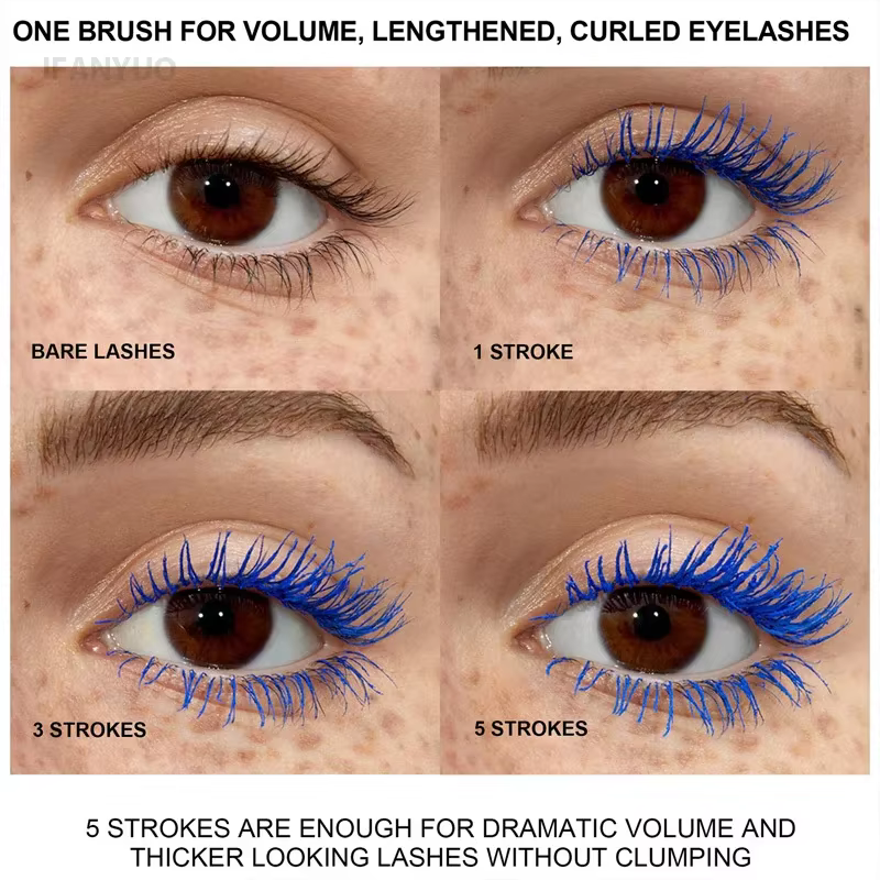 Mascara cils rose marron maquillage de scène coloré