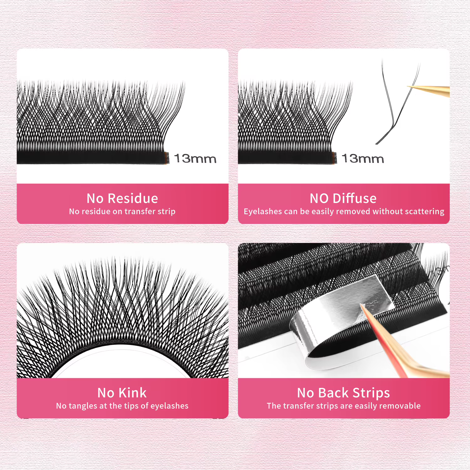 XIUSUZAKI L/LU/M Curl YY 3D 4D 5D W Extensions de cils doux naturel W