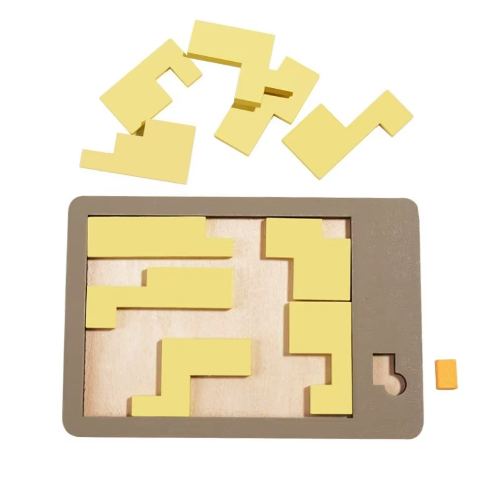 Puzzle triangulaire de forme irrégulière, entraînement logique coloré, blocs en bois, jeu de casse-tête tridimensionnel Montessori
