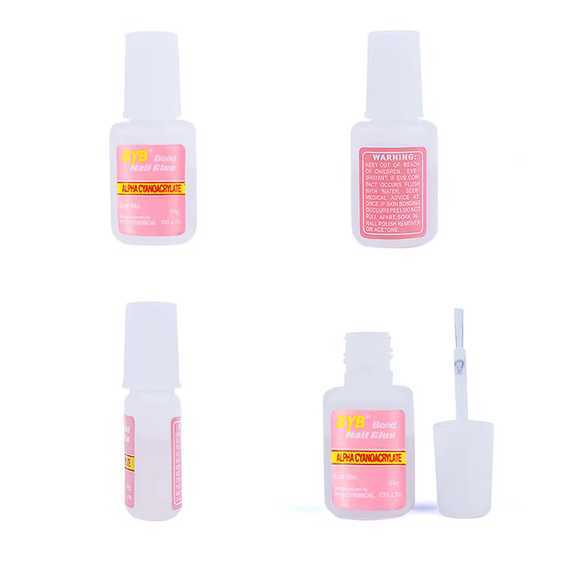 Colle à ongles 10g avec pinceau pour faux ongles, transparente, forte, séchage rapide, outil pour manucure et faux ongles.