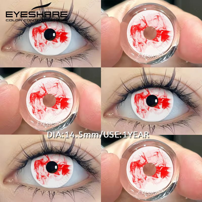 EYESHARE 1 paire de lentilles blanches Cosplay