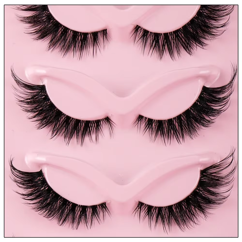 5 paires de faux cils œil de chat, cils naturels longs style manga, cils ailés allongés, faux cils pour maquillage