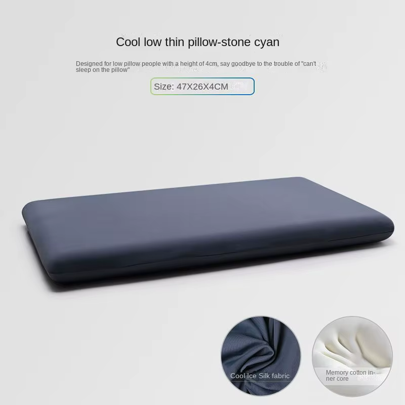 Oreiller bas pour protéger la vertèbre cervicale et aider à dormir en été, pour étudiants et adultes, maison Ultra-mince, mousse à mémoire de forme basse, noyau d'oreiller doux