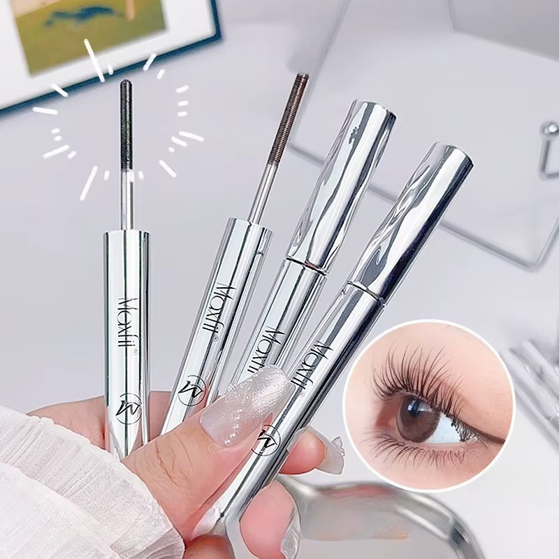 Mascara à tête de brosse en spirale imperméable-Tube en acier longue durée facile à appliquer-convient au