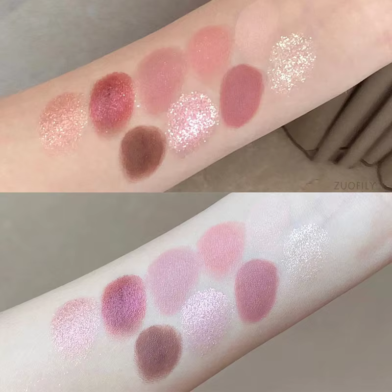 Nouveau Fumée Rose 9 couleurs fard à paupières Palette nacré mat terre couleur ombre