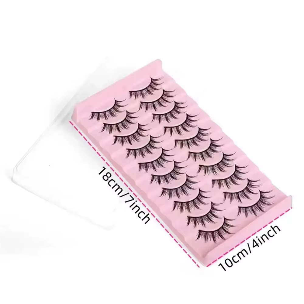 10 paires de faux cils effet yeux de chat - Extra longs et épais pour le maquillage et les extensions