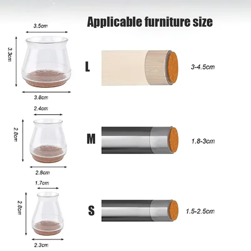 16 protège-pieds de chaise ronds en silicone, coussinets pour pieds de chaise, protège-pieds de meubles, antidérapants, réduisent le bruit