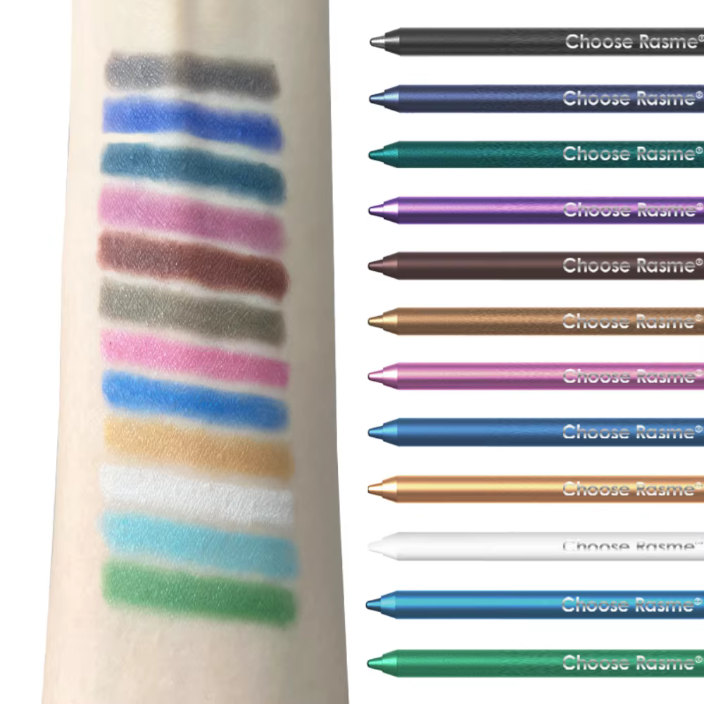 Ensemble de 12 stylos Eyeliner imperméables avec effets scintillants
