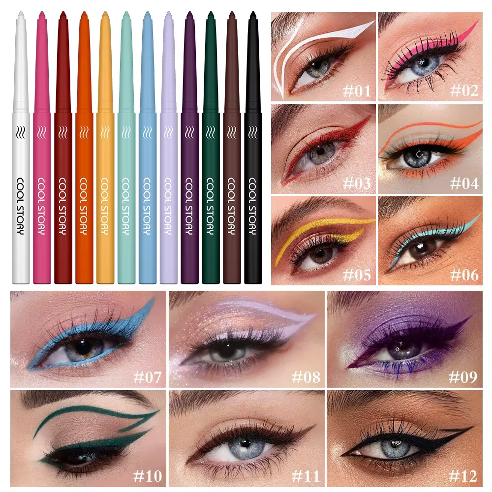 Ensemble d'eye-liners imperméables 12 couleurs