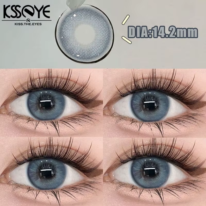 Lentilles de contact bleues avec myopie dioptrie