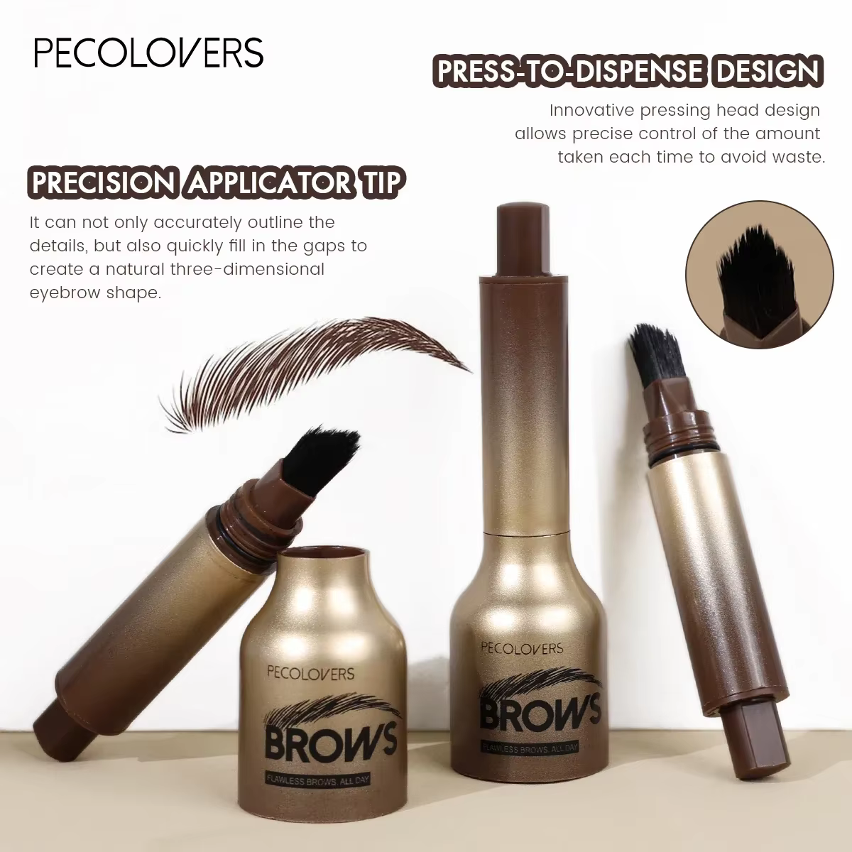 Stylo Gel à sourcils avec brosse coudée